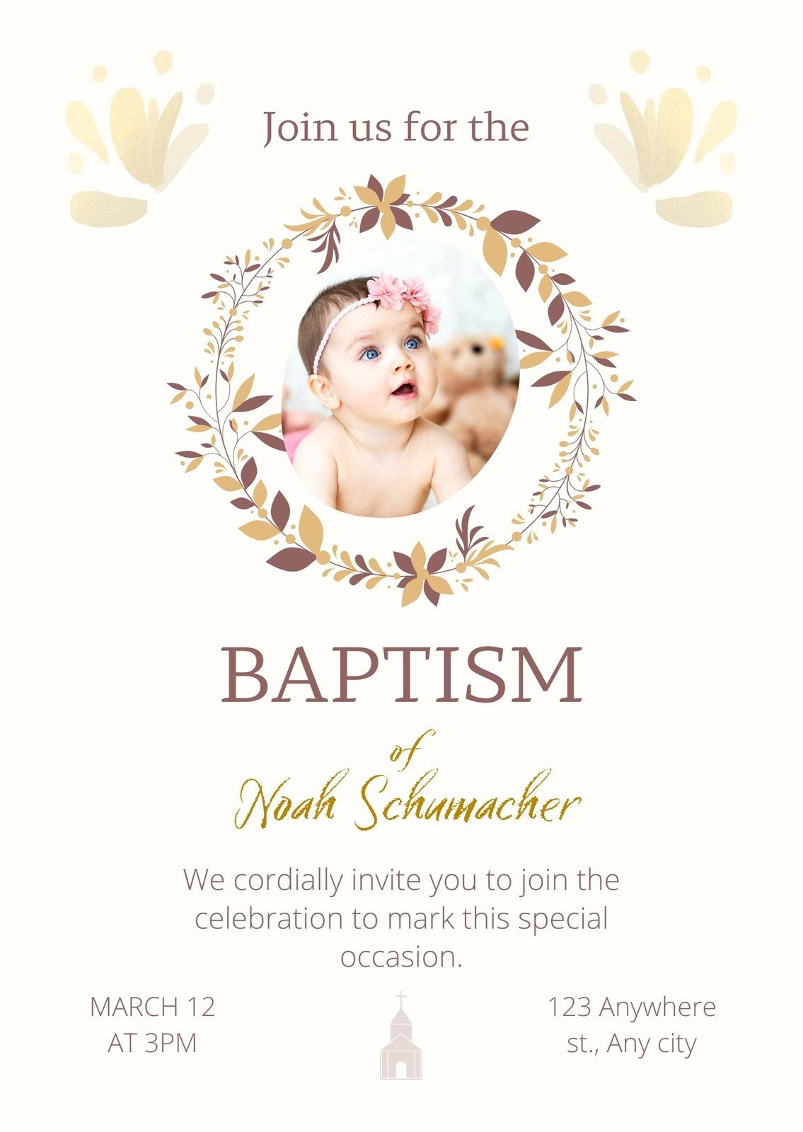 Baby Baptism Invitation Background