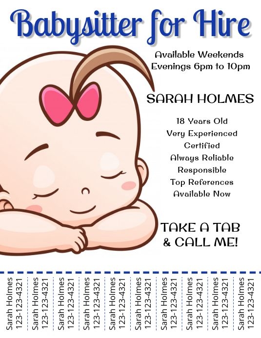 Blank Babysitting Flyer Templates