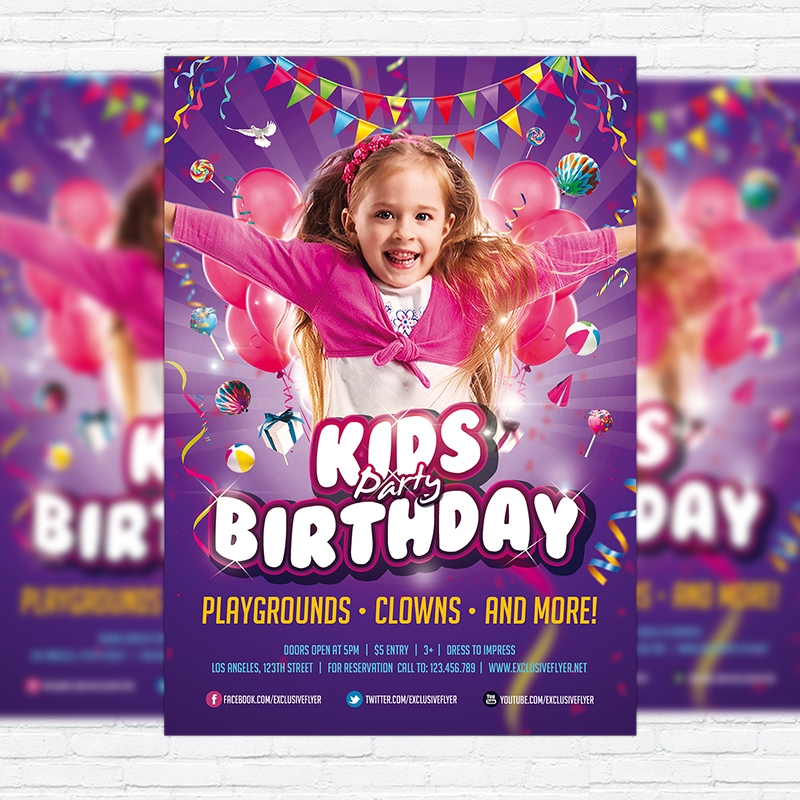 Background Birthday Flyer Blank Template