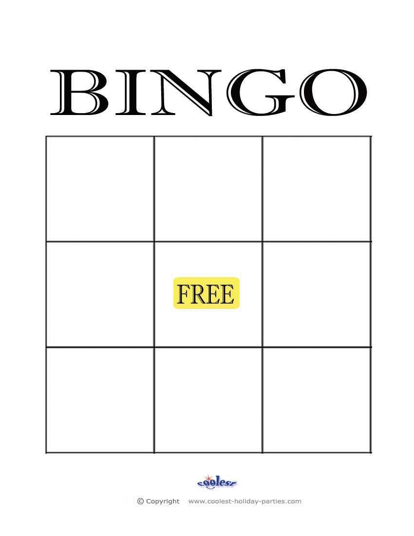 Blank Bingo Card Templates