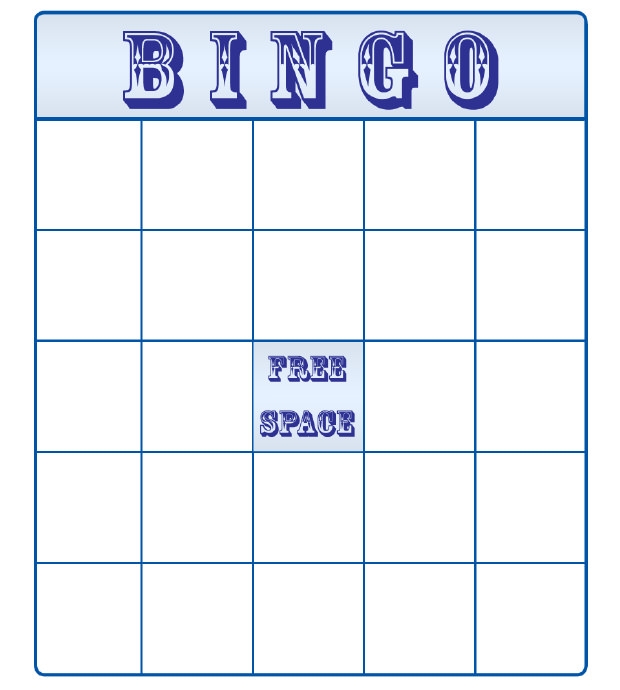 Bingo Card Blank Templates