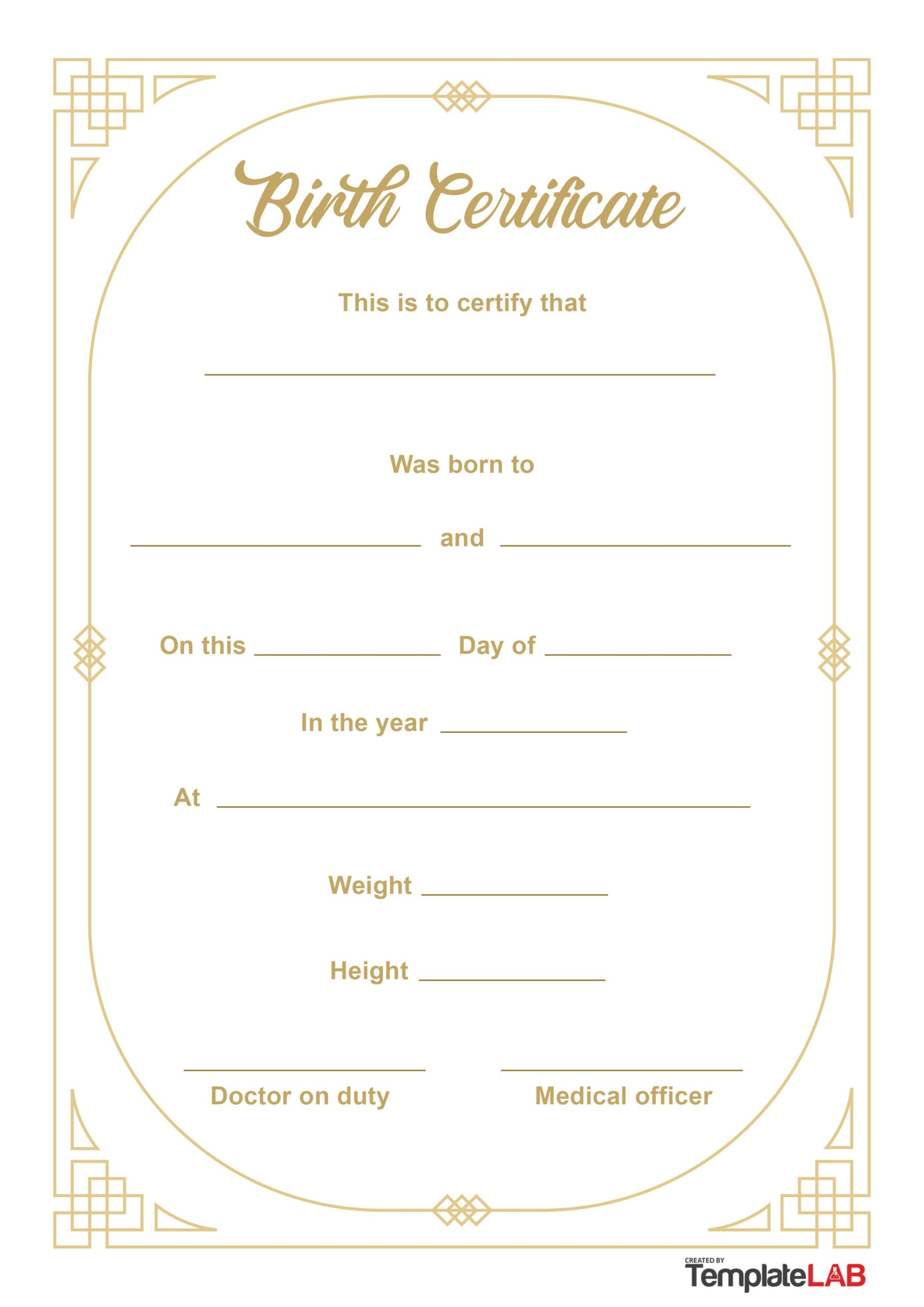 Birth Certificate Templates Blank