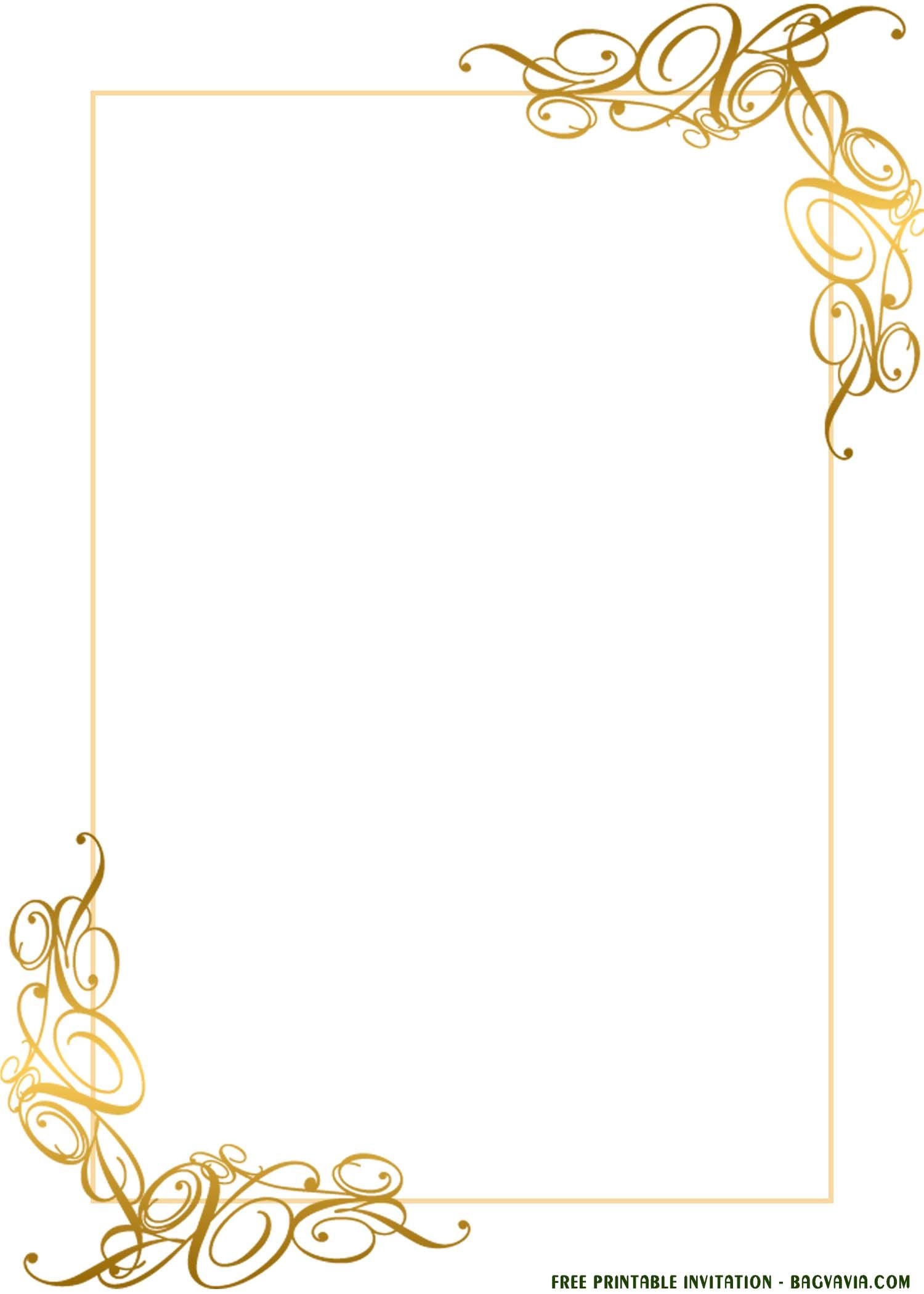 Birthday Black And Gold Invitation Template Blank Printable Word Searches
