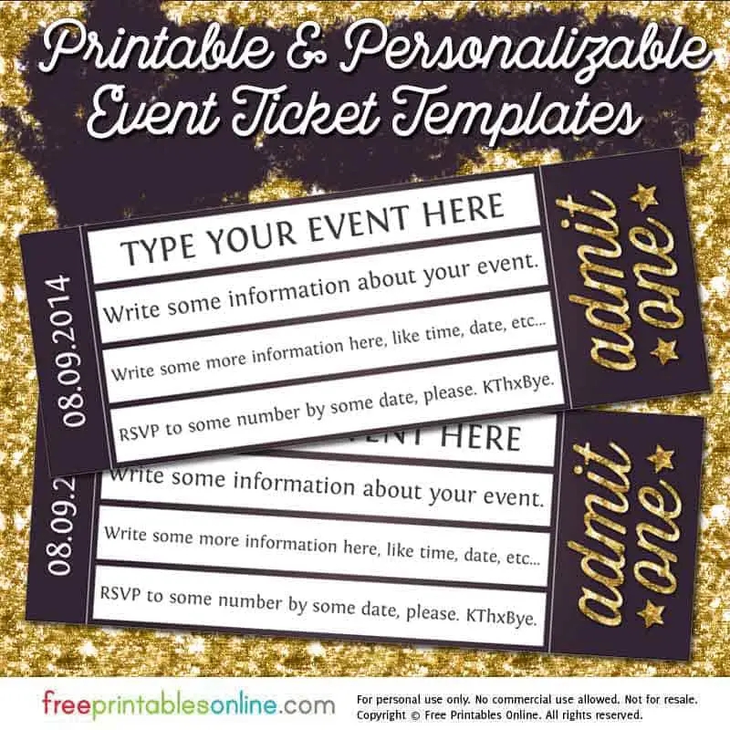 Blank Admission Ticket Template Blank Templates Ideas
