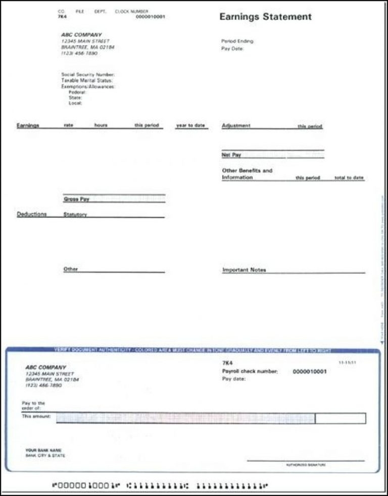 Blank Adp Pay Stub Template Template 1 Resume Examples O9x8rXyKdR