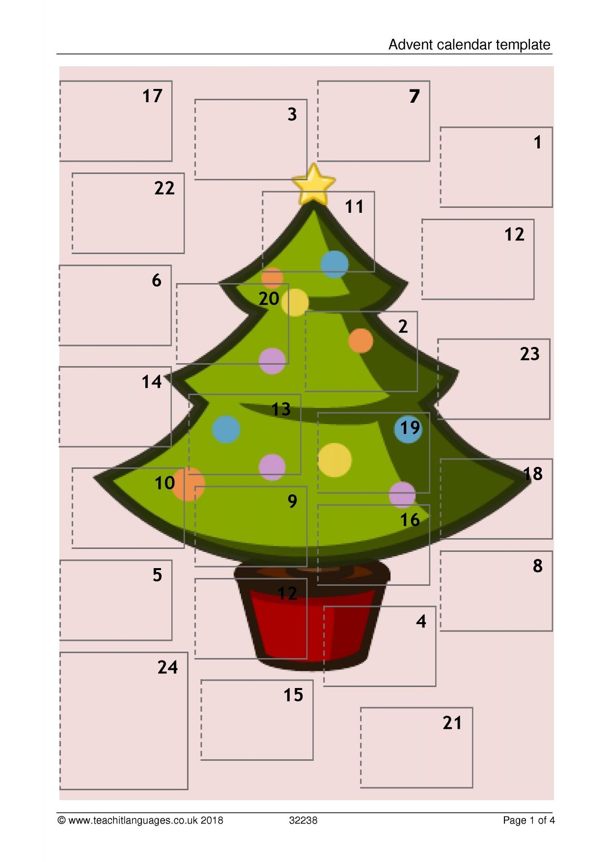 Blank Advent Calendar Templates