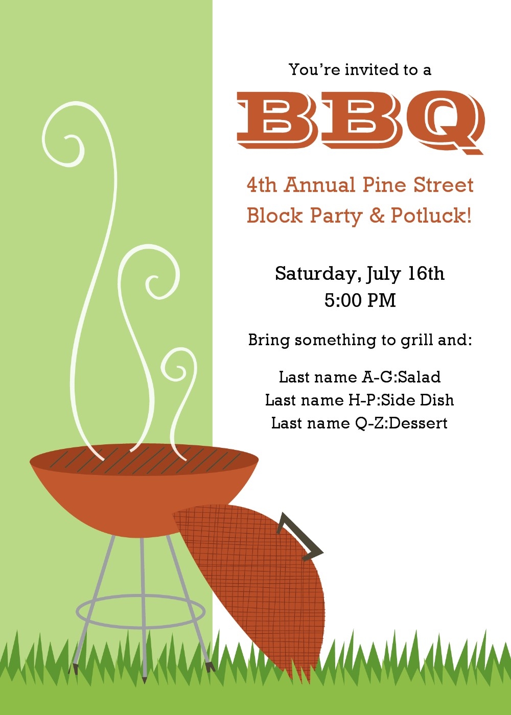 Blank Bbq Invitation Template