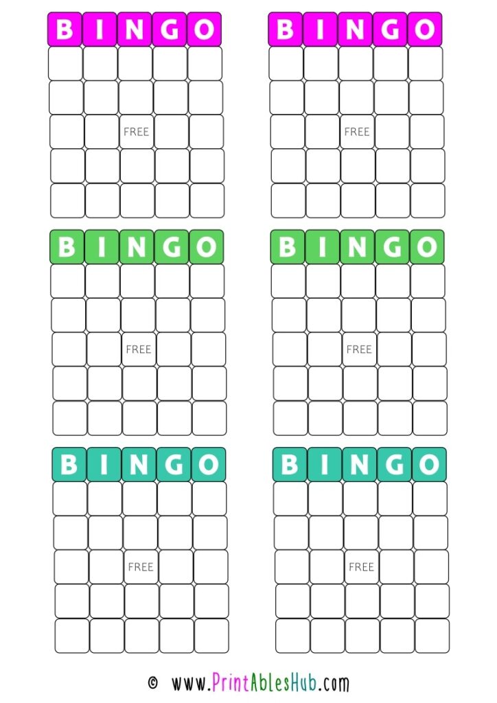 Blank Bingo Cards Printable PDF