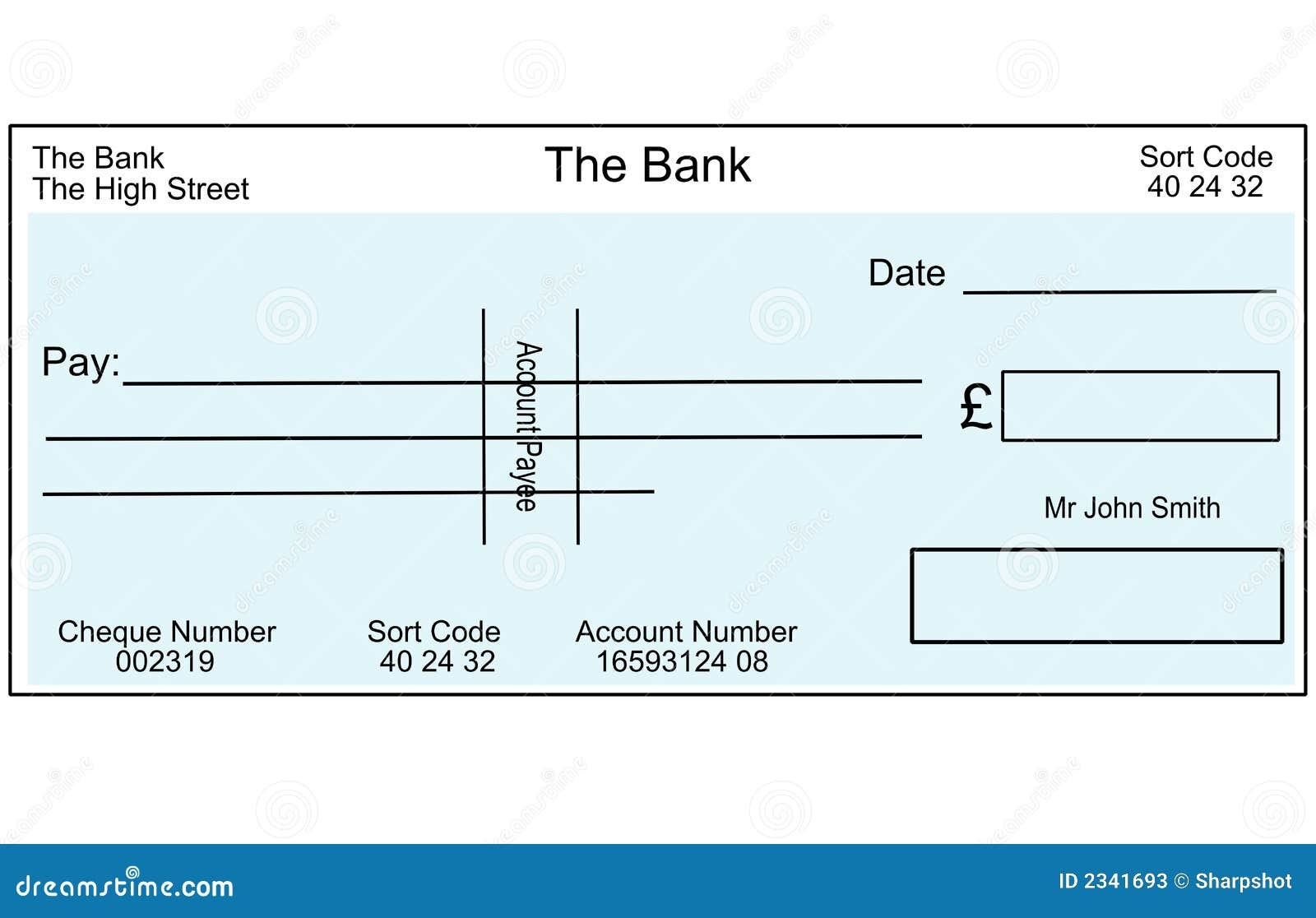 Blank British Cheque Stock Illustration Illustration Of Cheque 2341693