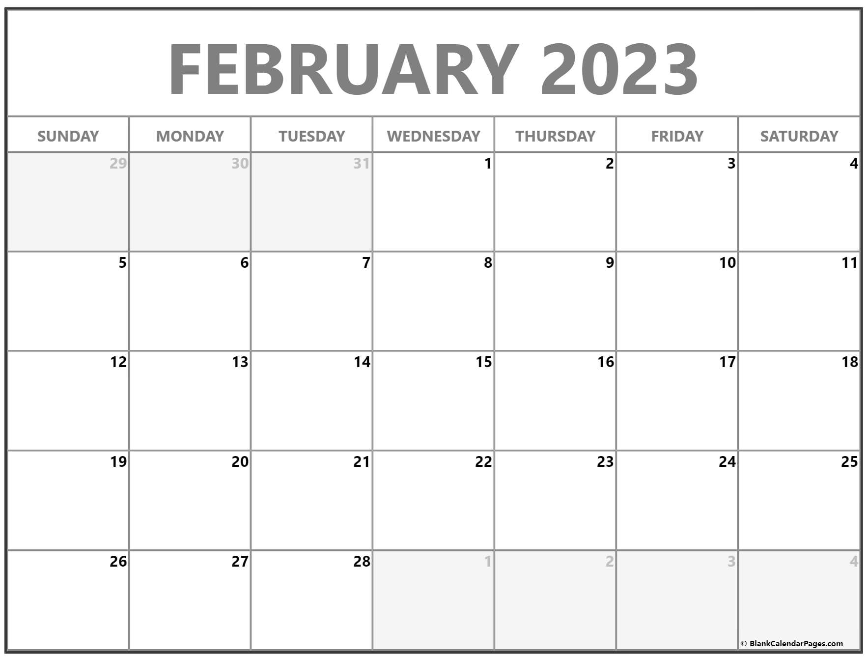 Blank Calendar Printable Templates