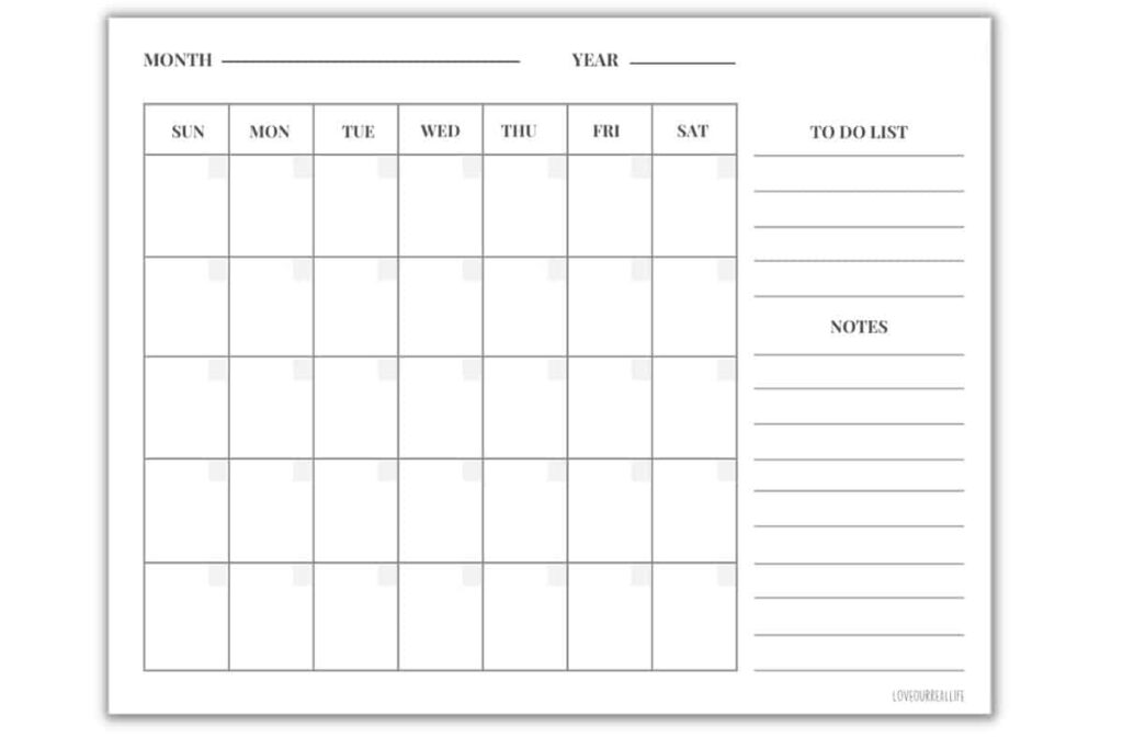 Blank Calendar Template Free Printable Blank Calendars By 54 OFF