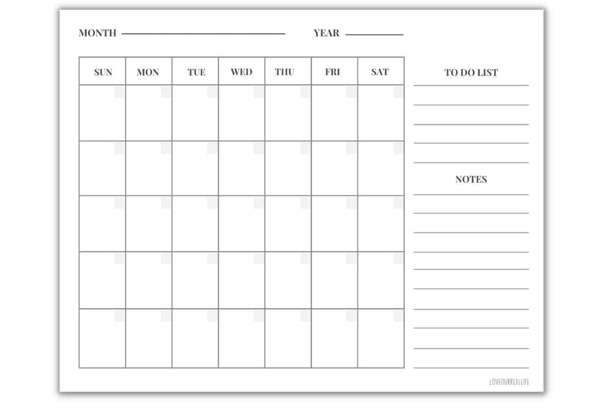 Blank Calendar Template Free Printable Blank Calendars By 54 OFF