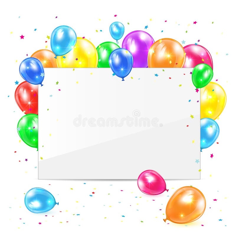 Blank Card With Balloons Stock Vector Illustration Of Background