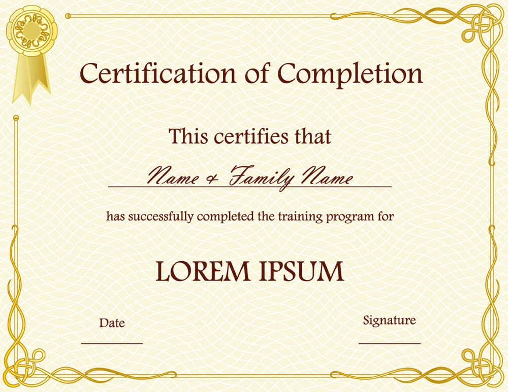 Blank Certificate Templates Free Download Sample Template