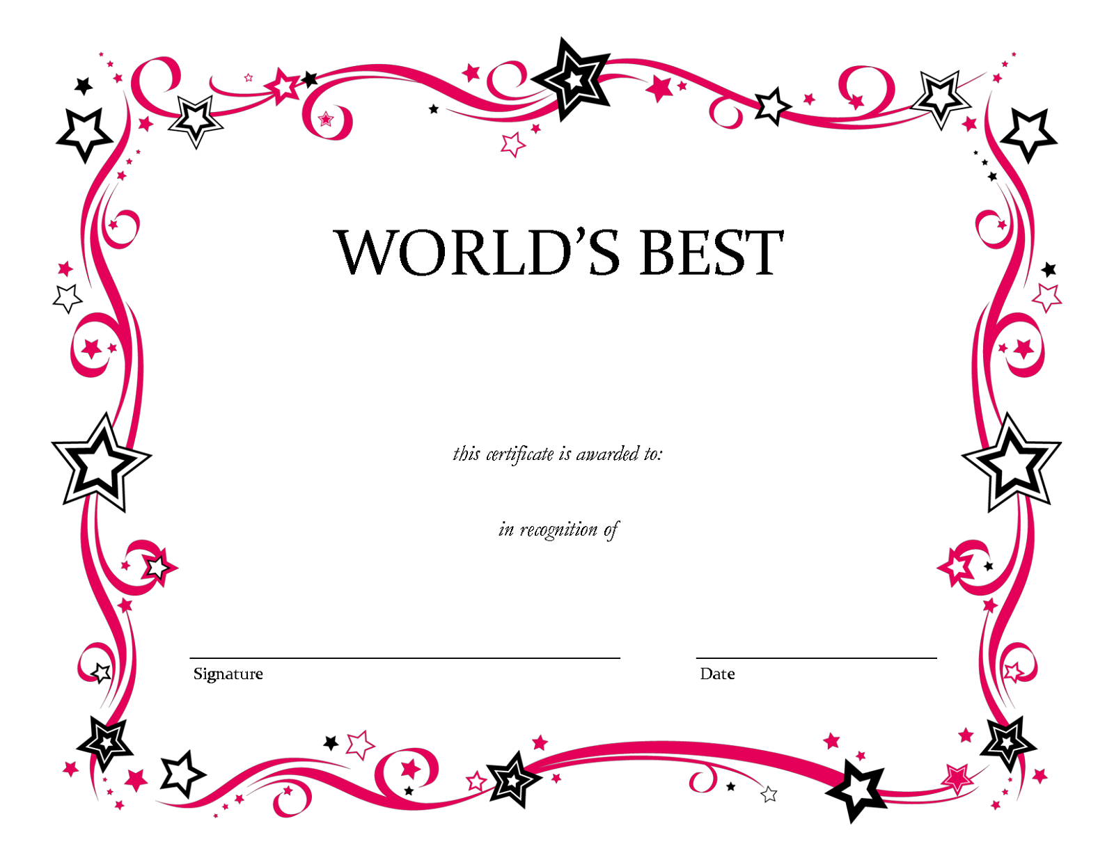 Blank Certificate Templates