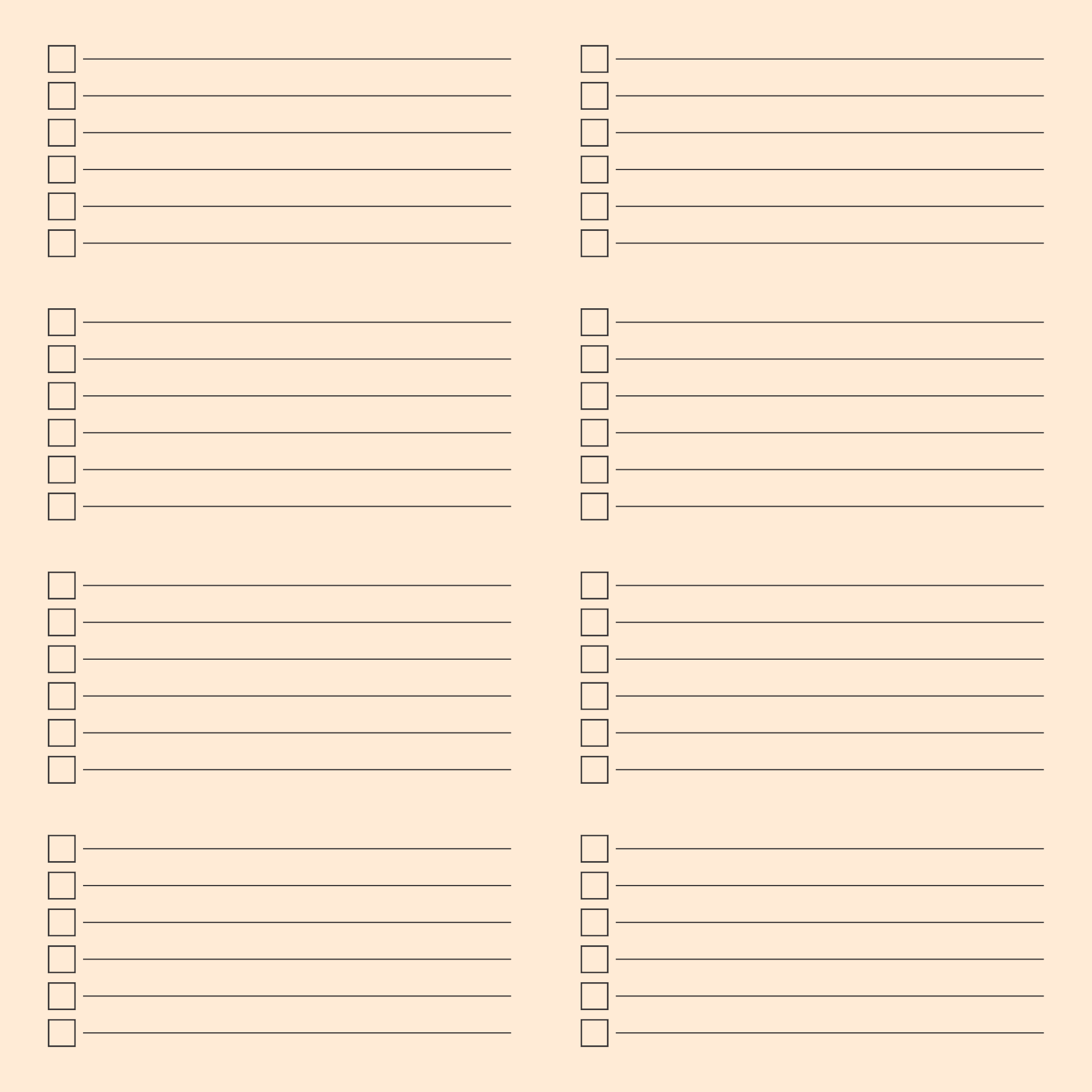 Customizable Blank Checklist Templates