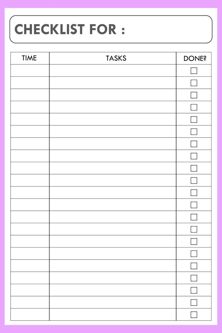 Blank Checklist Templates Free Printable PDF Templates Printable Free