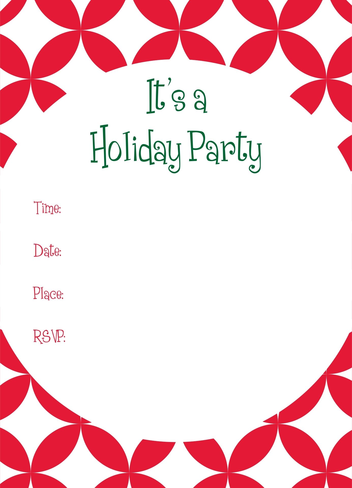 Blank Christmas Invitation Templates