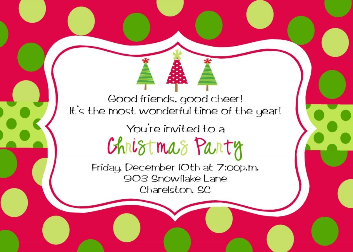 Christmas Invitation Templates Blank