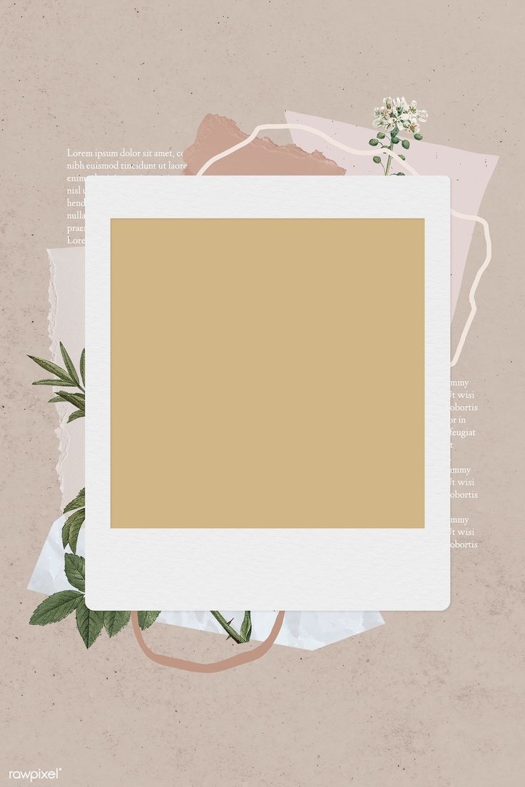 Blank Collage Photo Frame Template On Beige Background Vector Premium