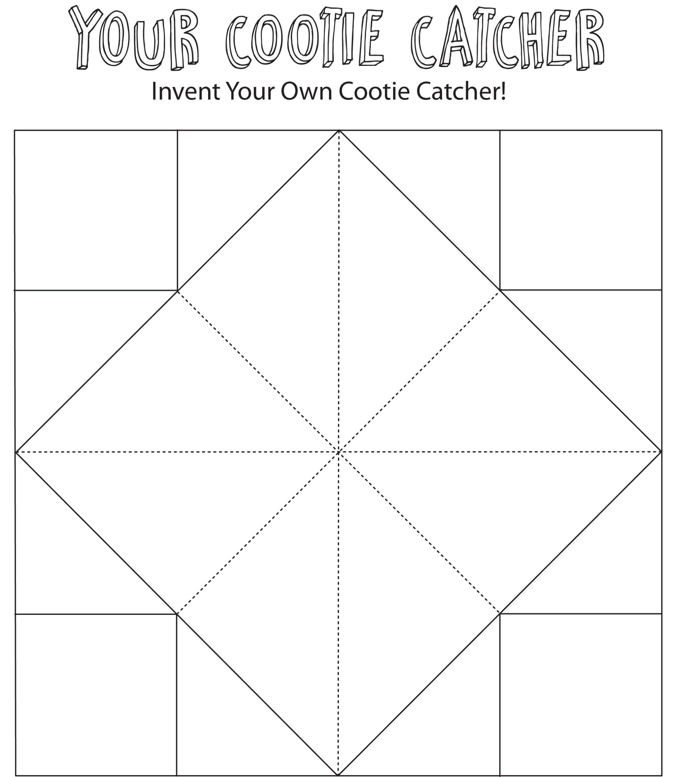 Blank Cootie Catcher Cootie Catcher Cootie Catcher Template Finger