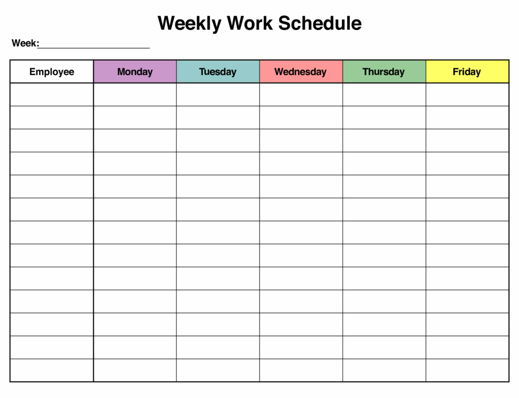 Blank Employee Schedules 20 Free PDF Printables Printablee Weekly