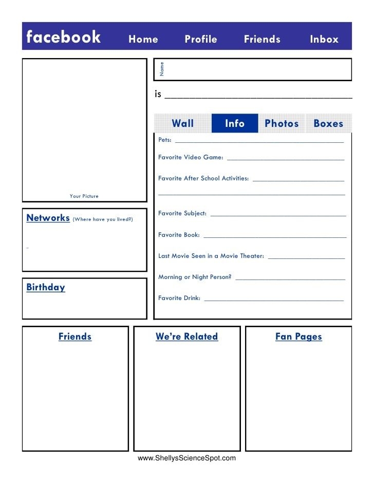 Blank Facebook Page Facebook Profile Template Facebook Page Template
