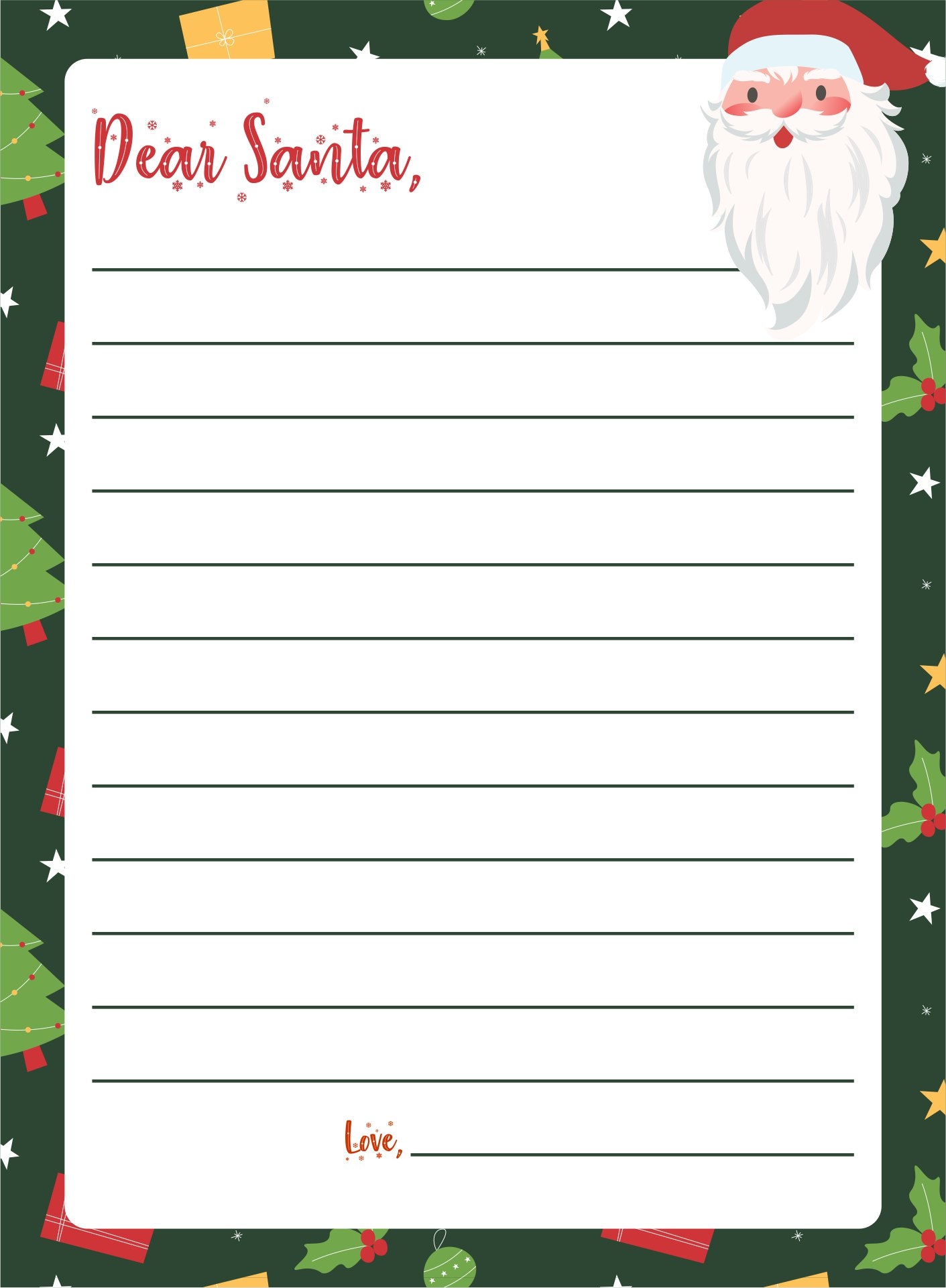 Blank Father Christmas Letter Template