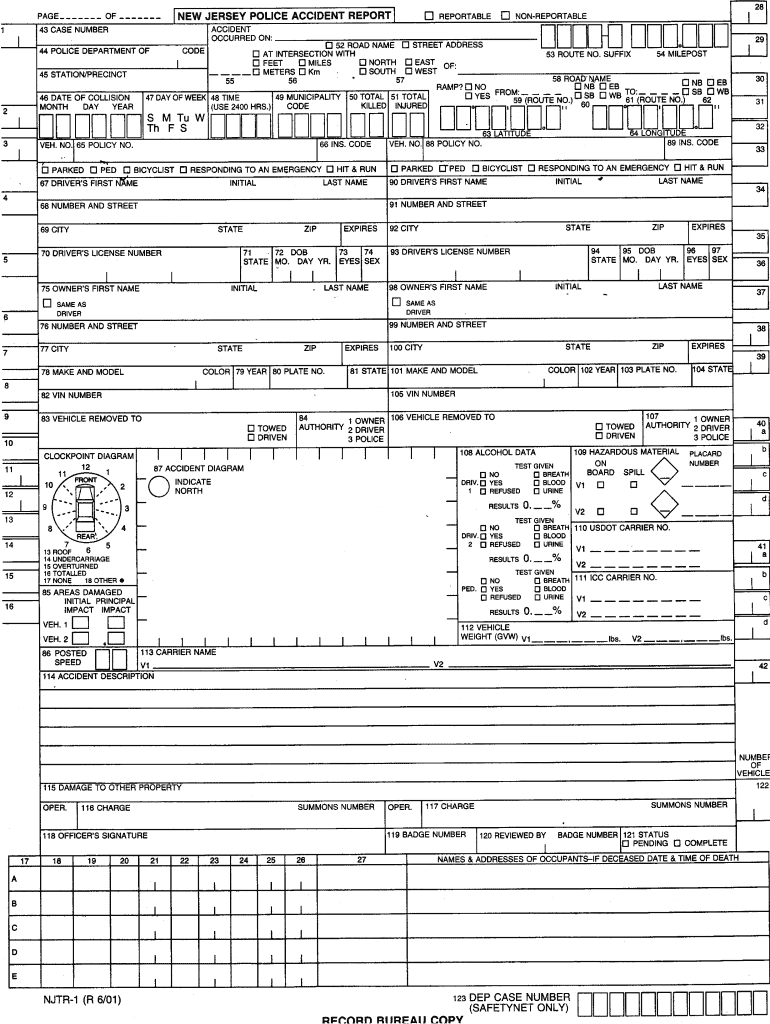 Blank Fillable Police Report Template