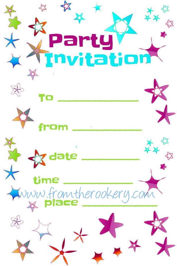 Blank Free Printable Birthday Invitation Templates