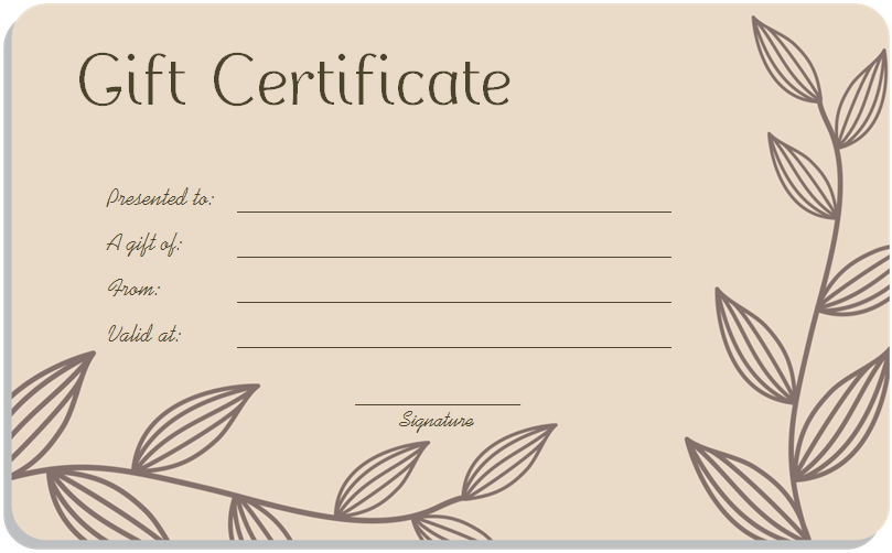 Blank Gift Certificate Templates
