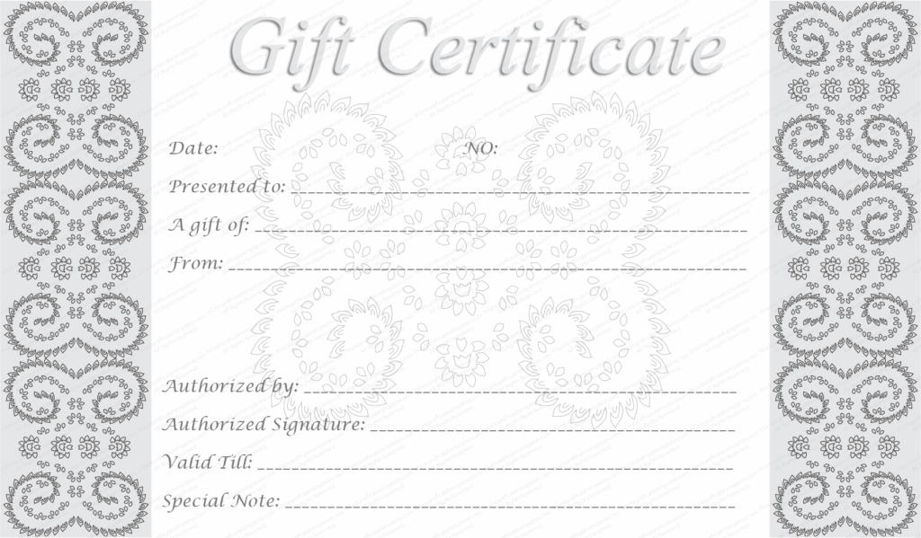 Blank Gift Certificate Templates