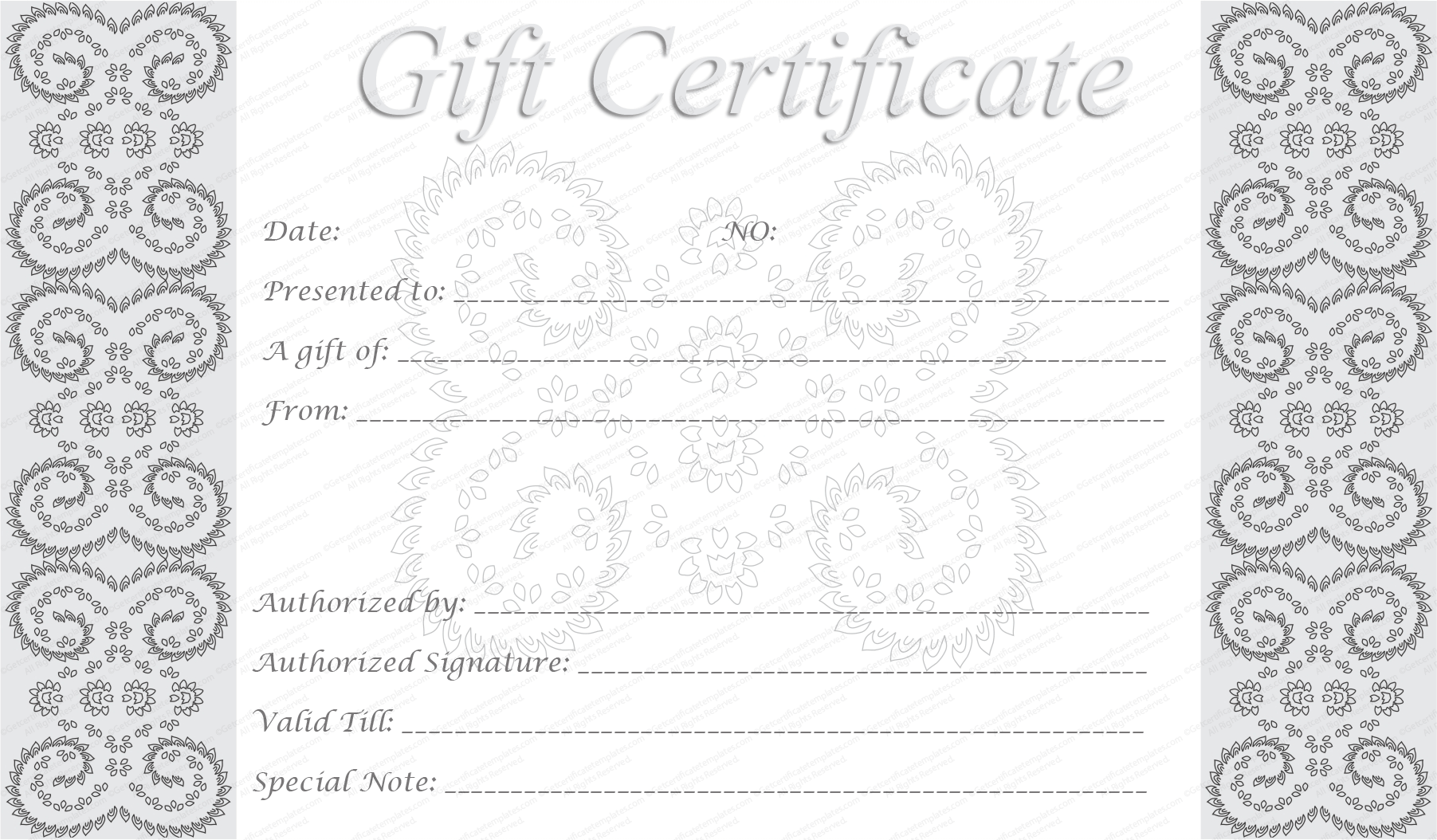 Blank Gift Certificate Templates