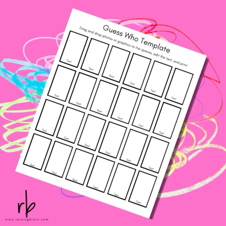 Blank Guess Who Template For Canva Guess Blank Game Board