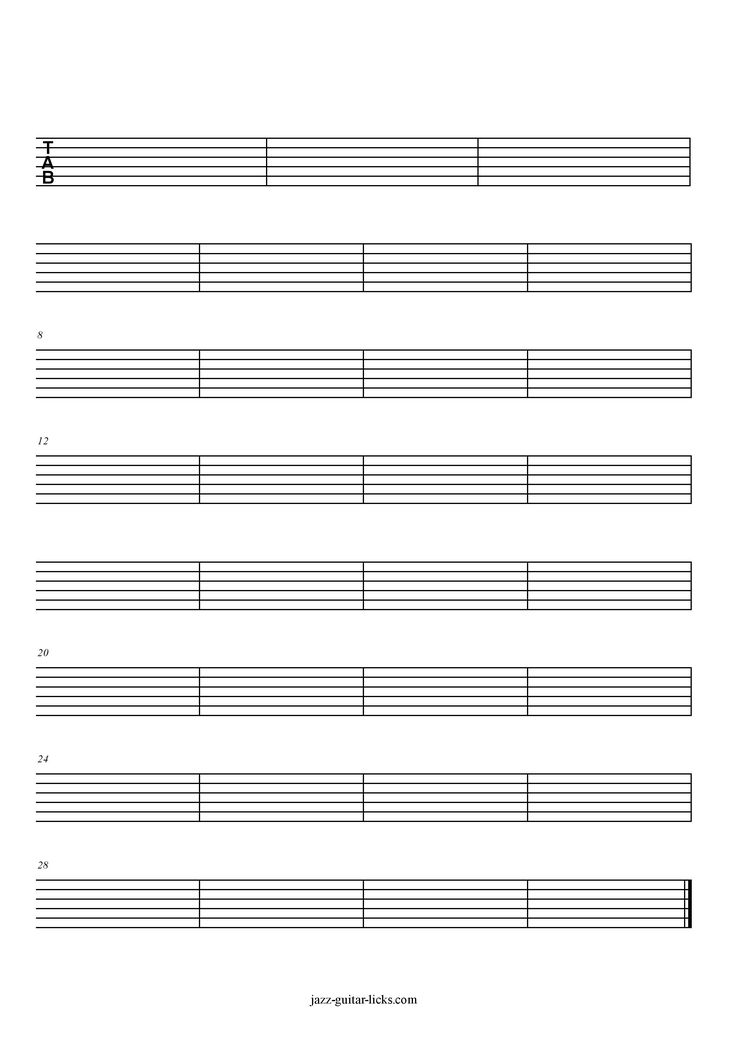 Blank Guitar Tab Template Social Media Template
