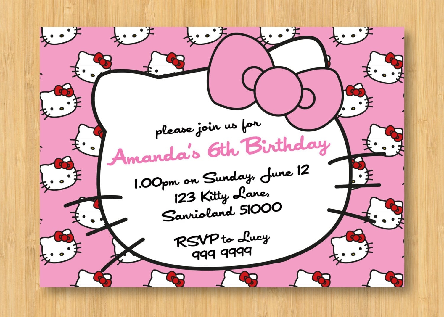 Blank Hello Kitty Invitation