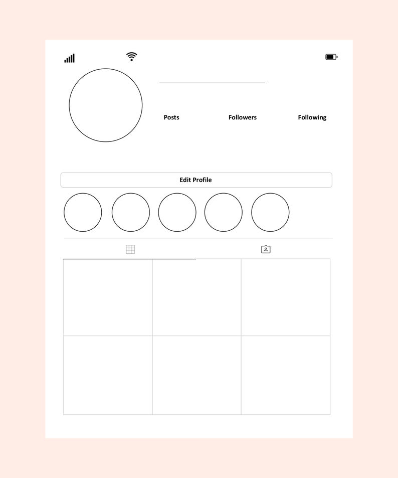 Blank Instagram Profile Templates