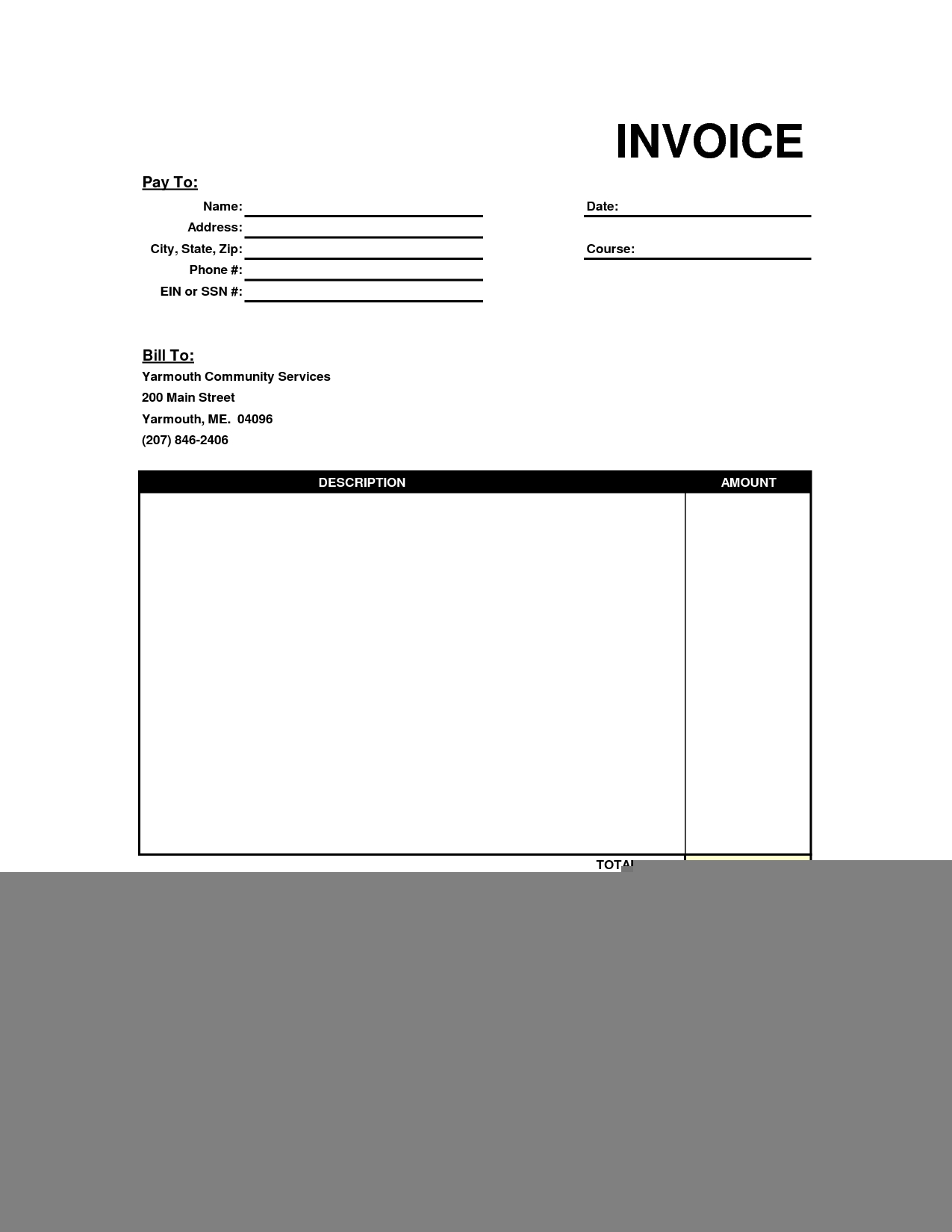Blank Invoice Templates Pdf
