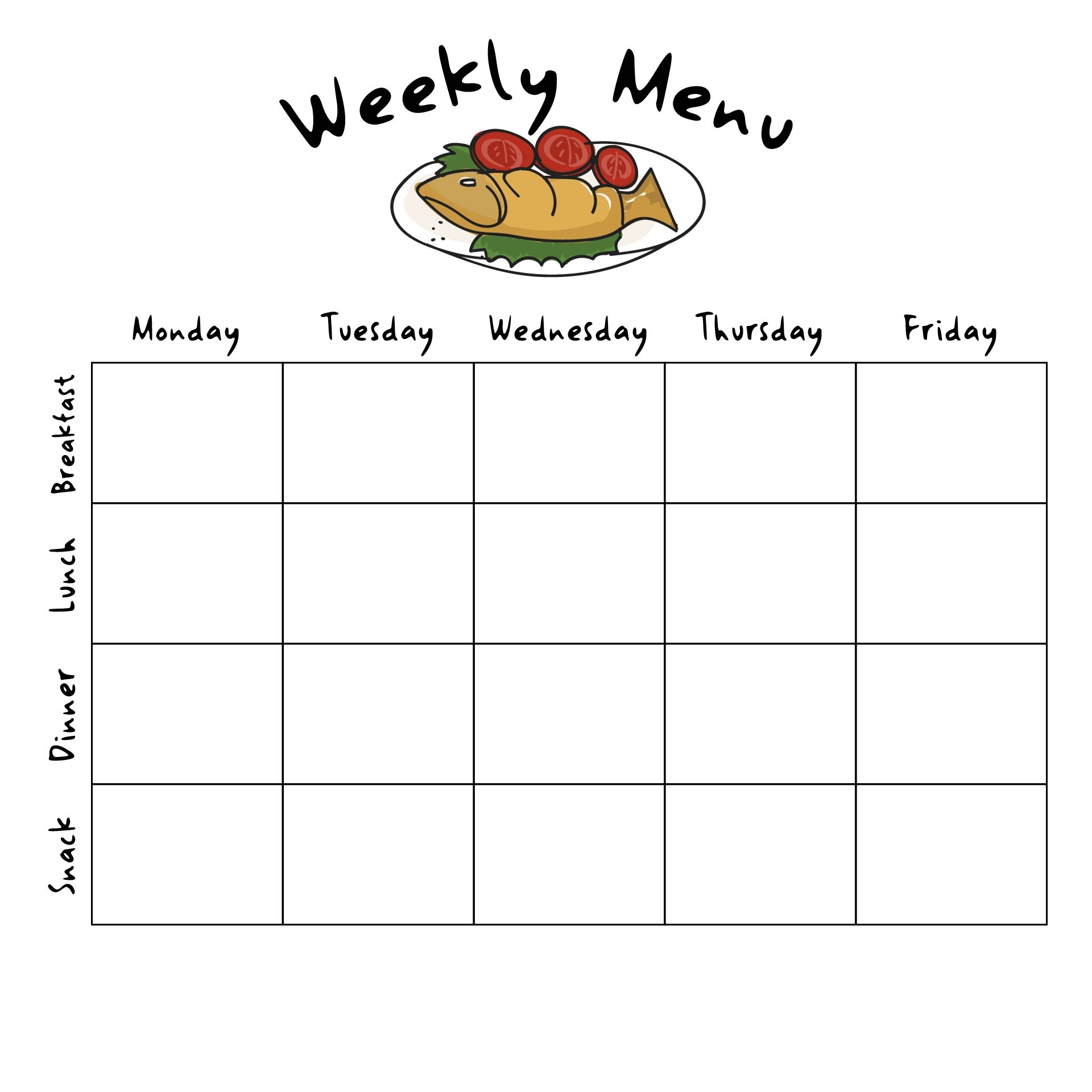 Blank Kids Menu Template