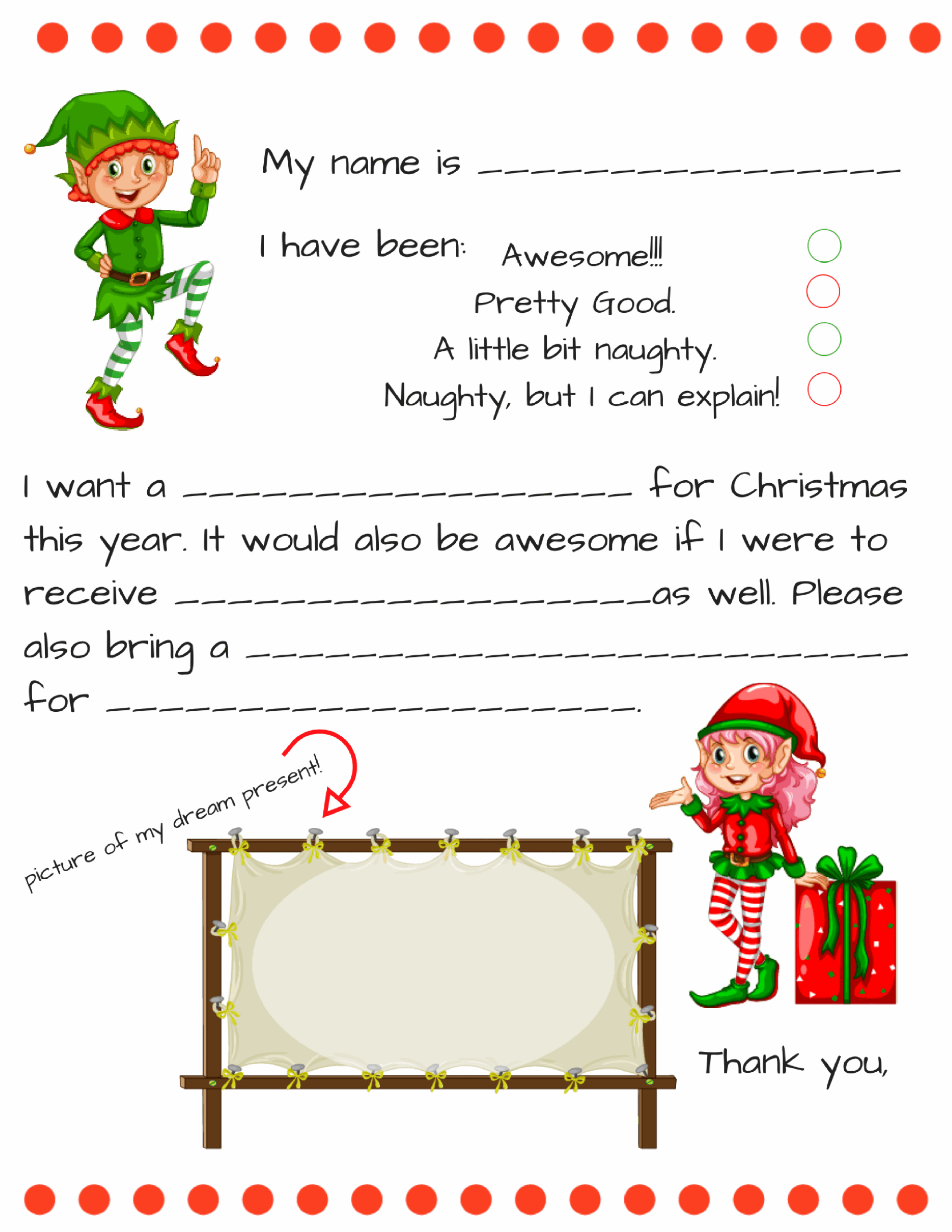 Blank Letter To Santa