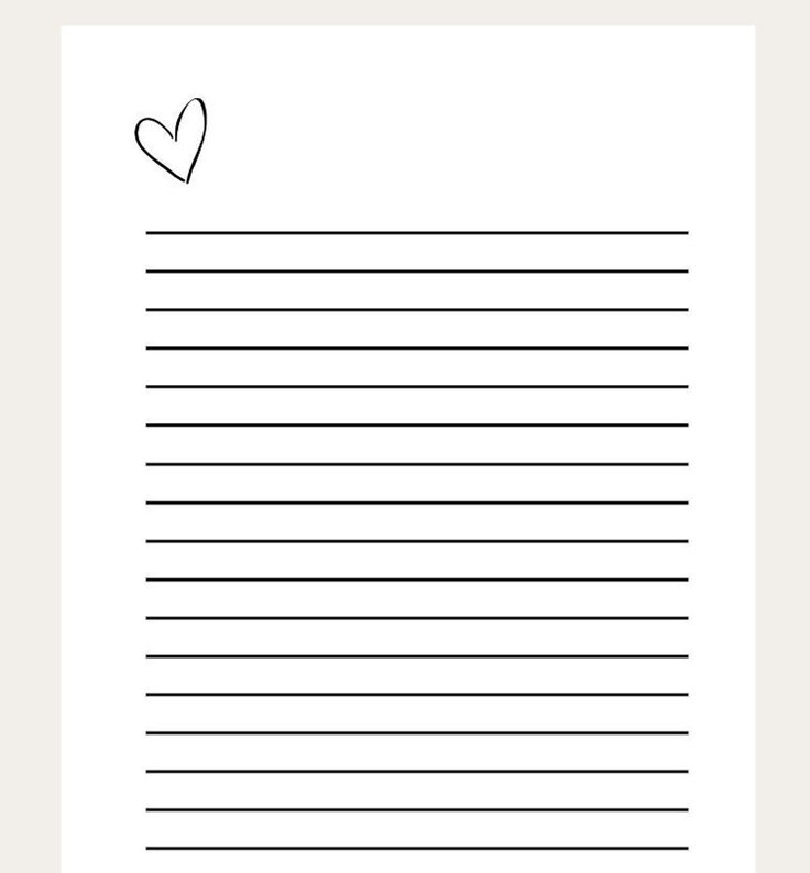 Blank Love Letter Template Printable Minimal Design Legal Letter Size