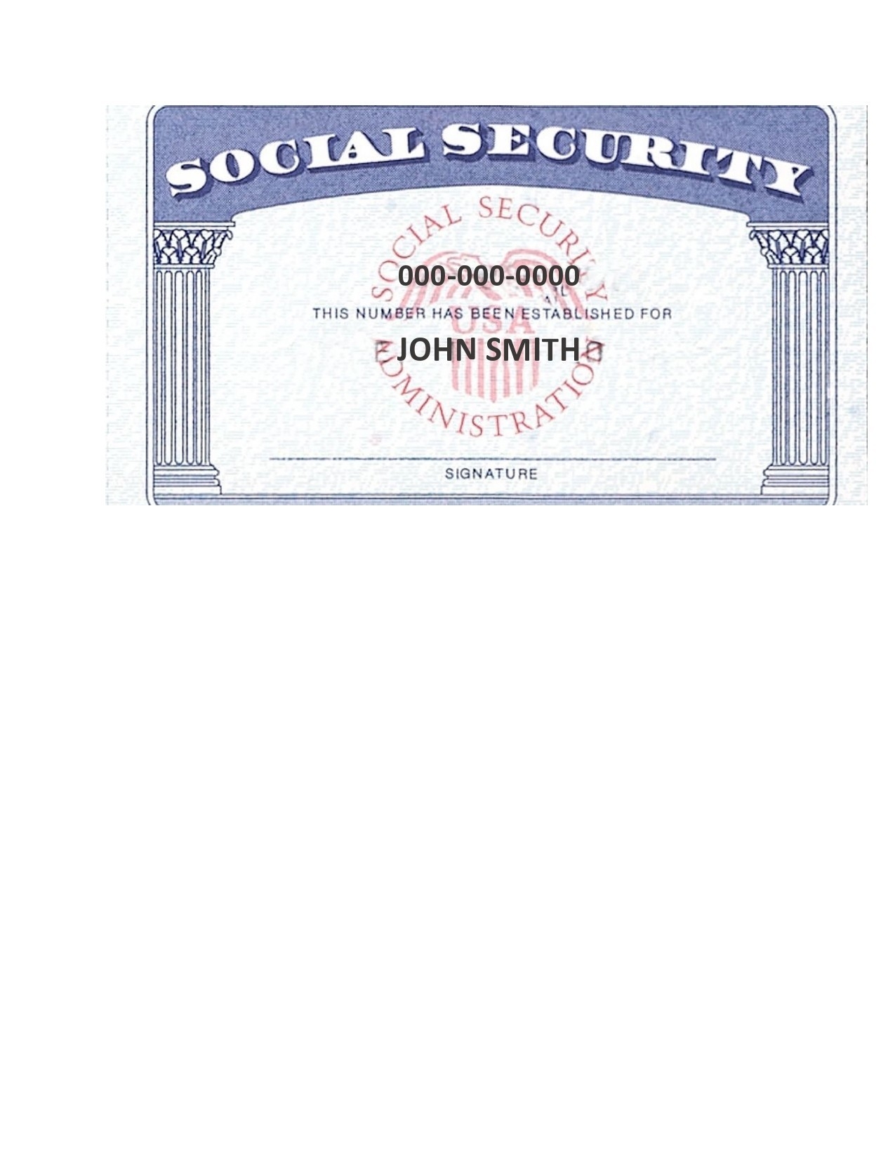 Editable Blank Social Security Card Templates