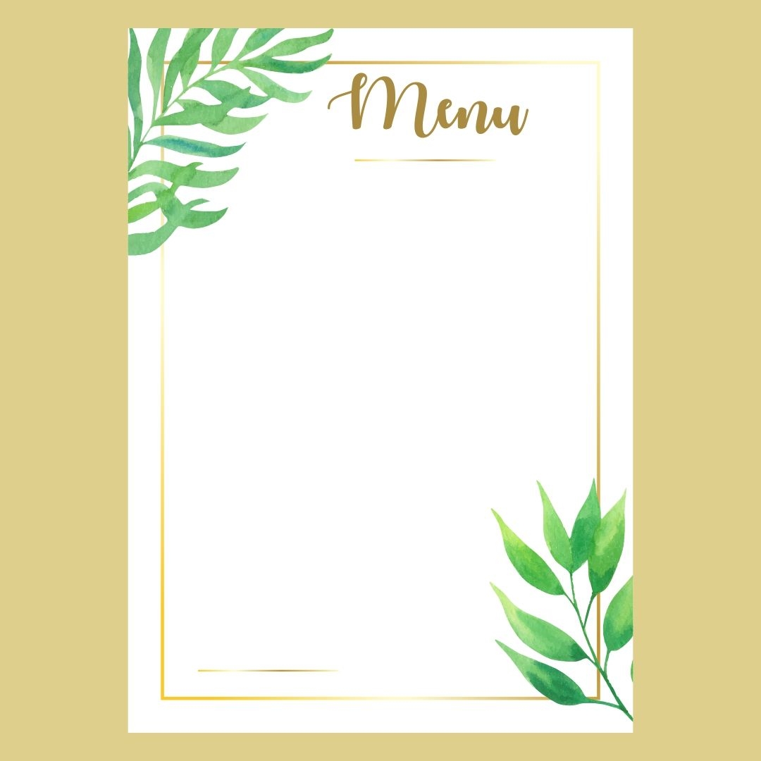 Blank Menu Design Templates Free Printable Menu Template Menu Card