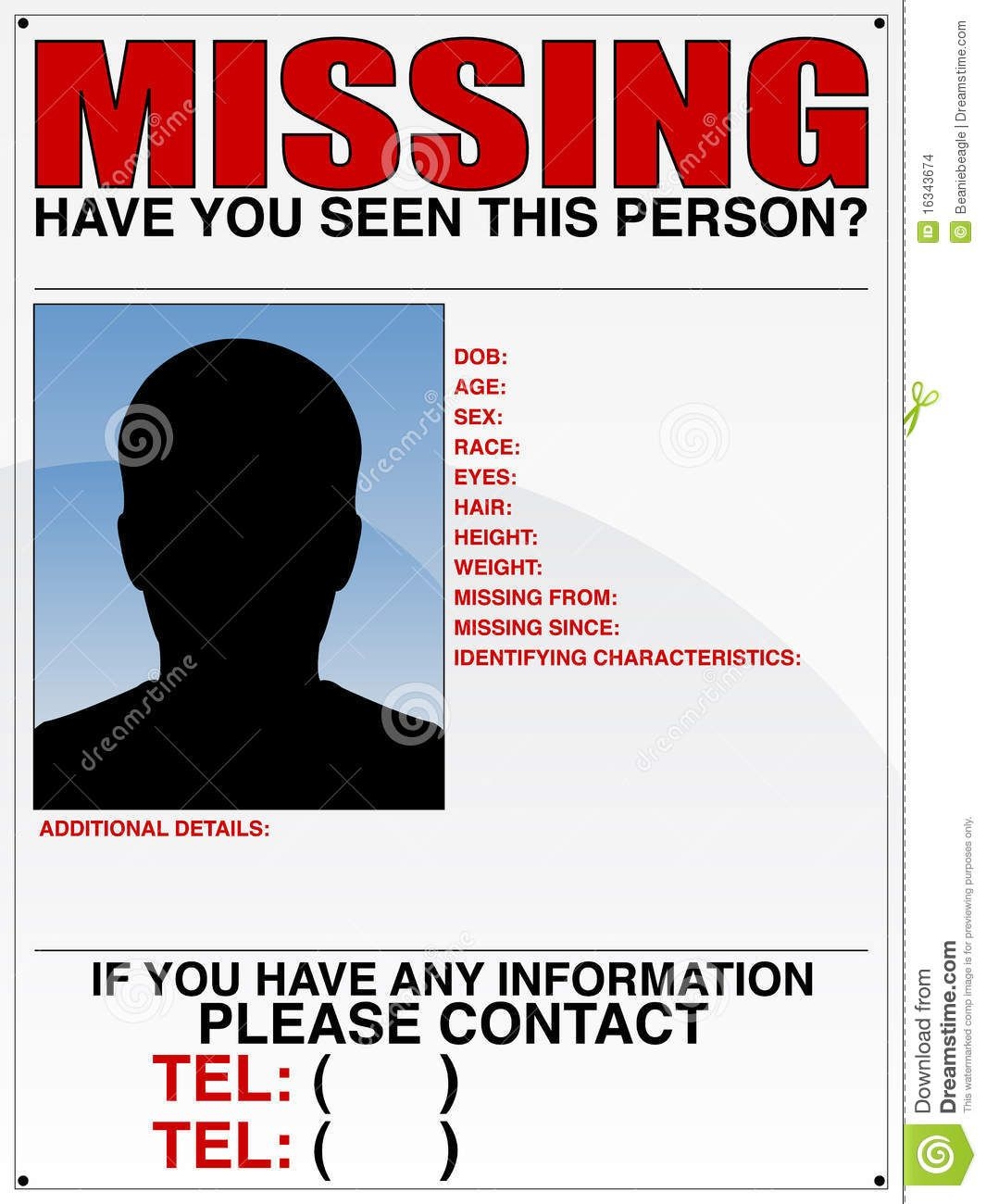 Blank Missing Poster