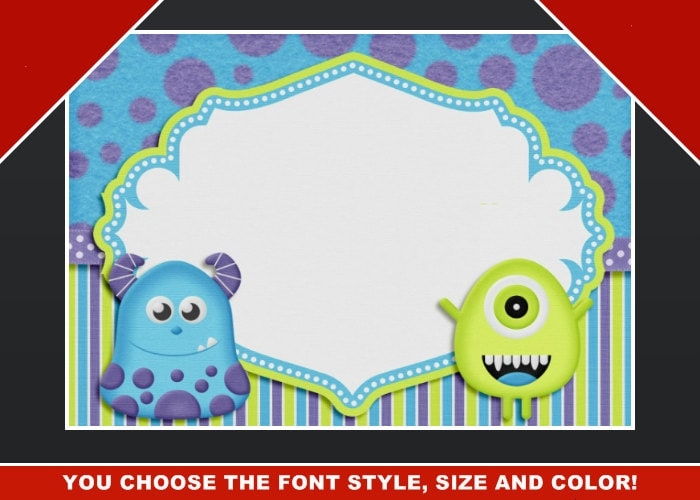 Blank Monsters Inc Invitations Templates