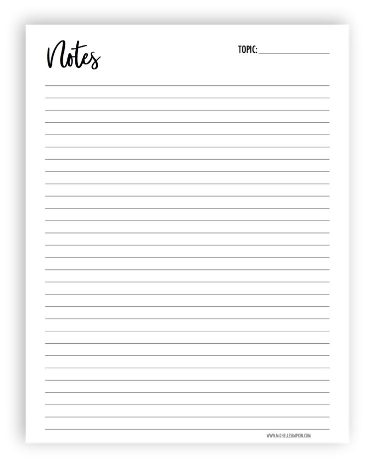 Blank Notes Page