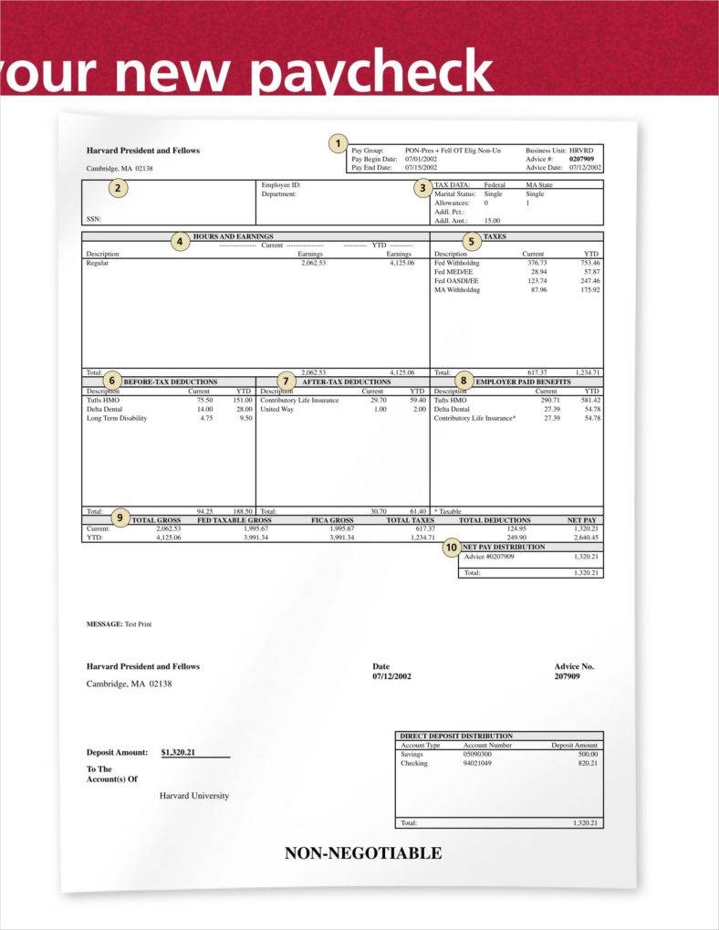 Blank Check Stub Templates