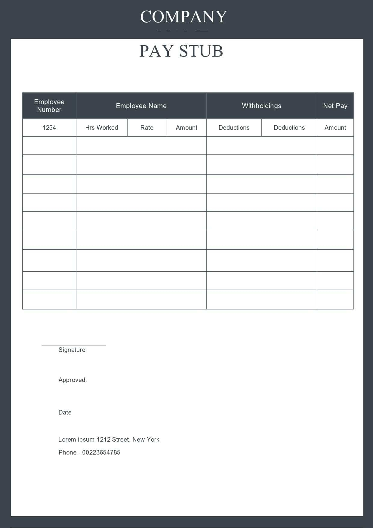 Blank Pay Stubs Template Rebeccachulew