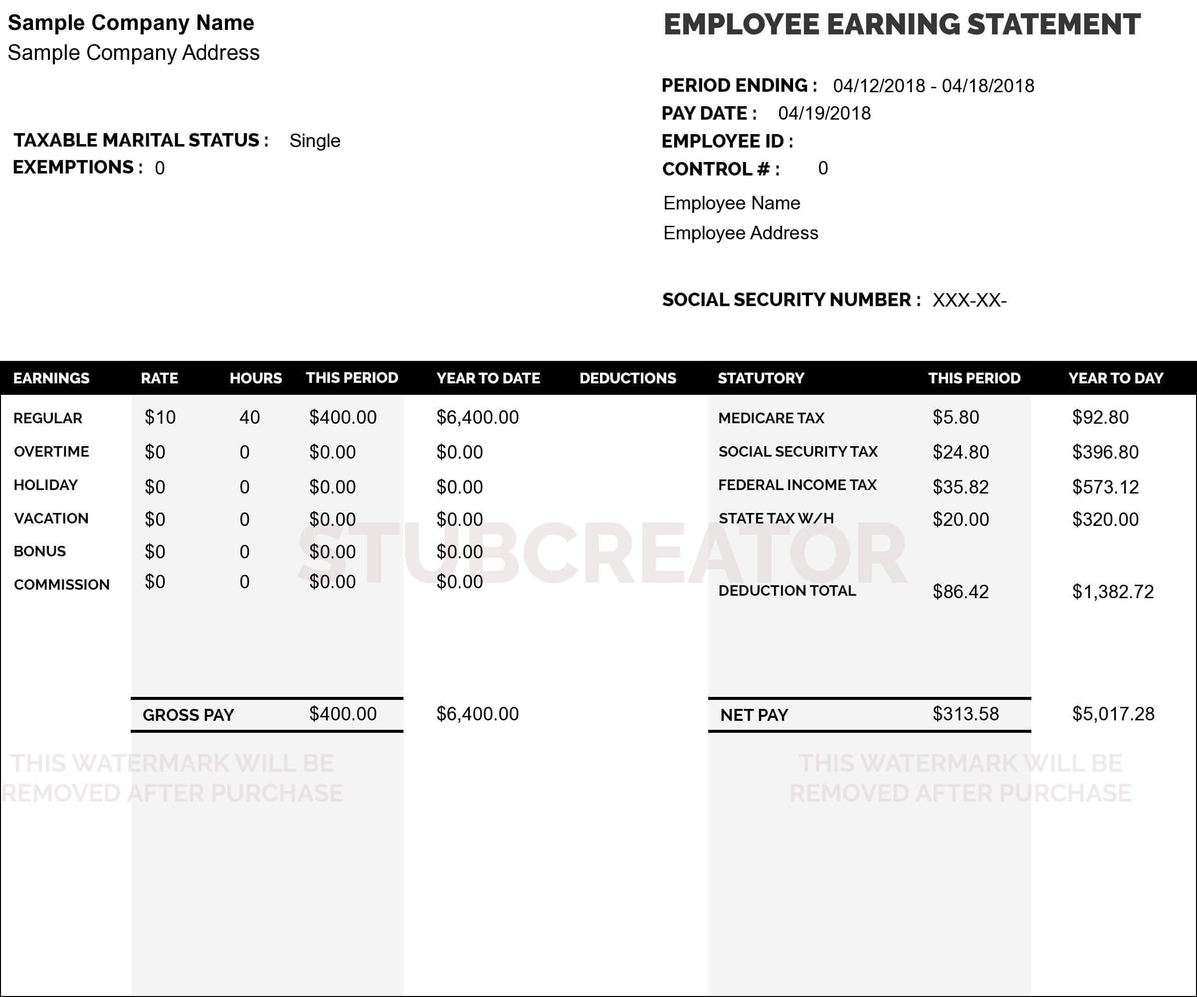 Blank Pay Stubs Template Tisnyi
