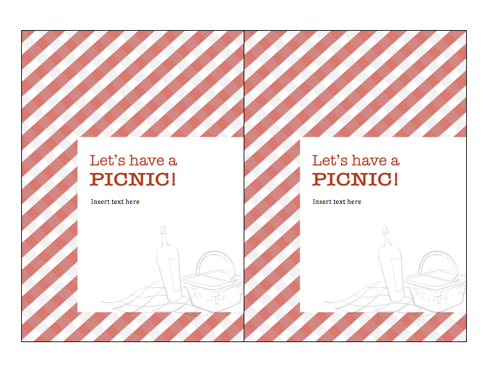 Blank Picnic Invitation Templates